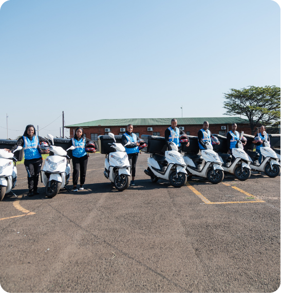 Lularides riders with scooters